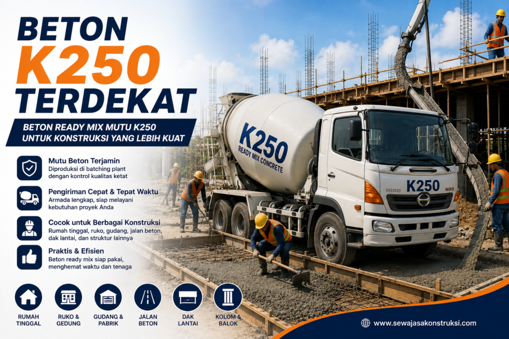 Beton K250 Terdekat Solusi Beton Ready Mix Berkualitas untuk Rumah, Ruko, dan Gedung