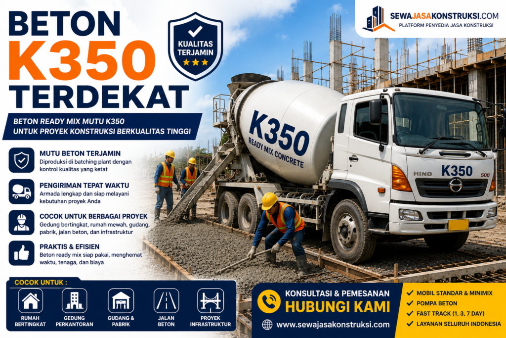 Beton K350 Terdekat Solusi Ready Mix Berkualitas untuk Bangunan Bertingkat dan Infrastruktur