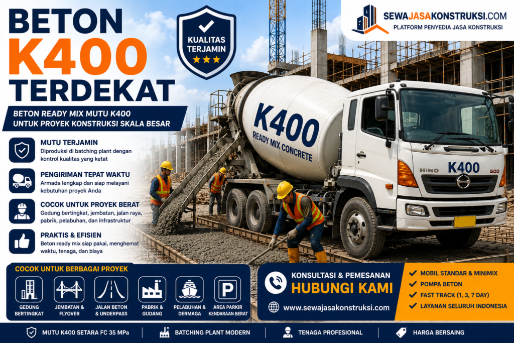 Beton K400 Terdekat Solusi Ready Mix Berkualitas untuk Proyek Konstruksi Skala Besar
