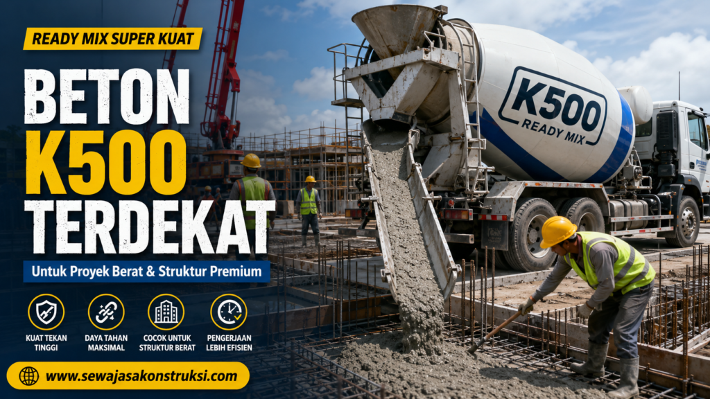 Beton K500 Terdekat – Ready Mix Super Kuat untuk Proyek Berat & Struktur Premium
