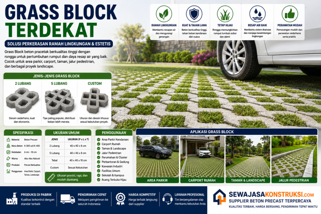 Grass Block Terdekat  Supplier Grass Block Beton Berkualitas