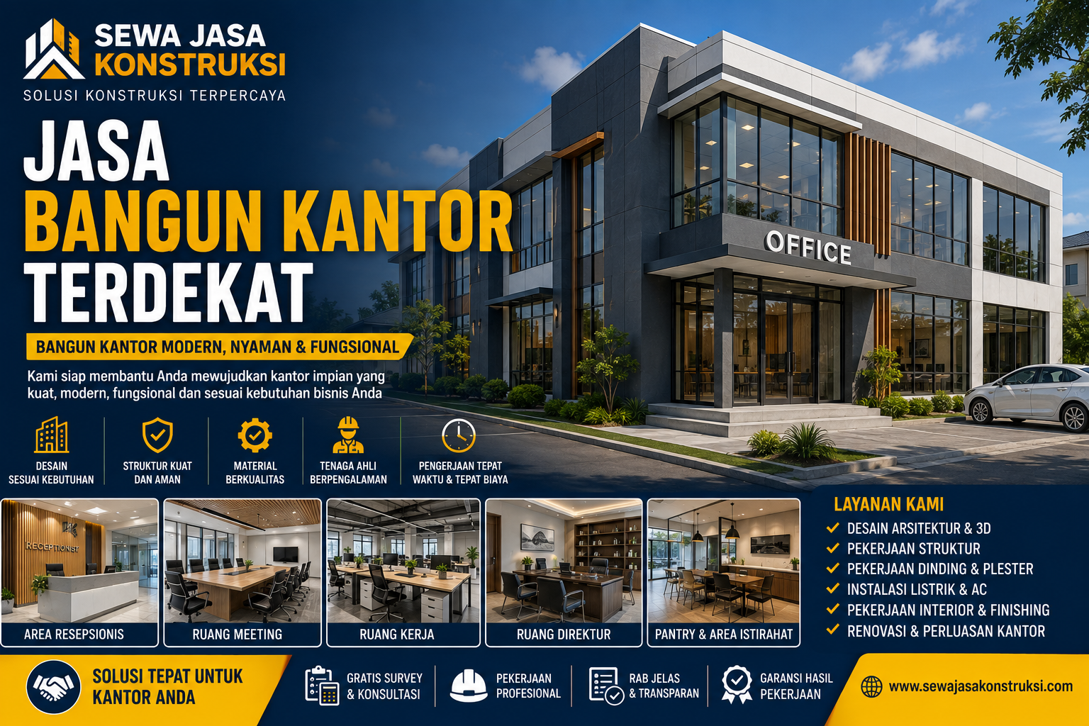 Jasa Bangun Kantor Terdekat Kontraktor Profesional untuk Kantor Modern, Nyaman & Fungsional