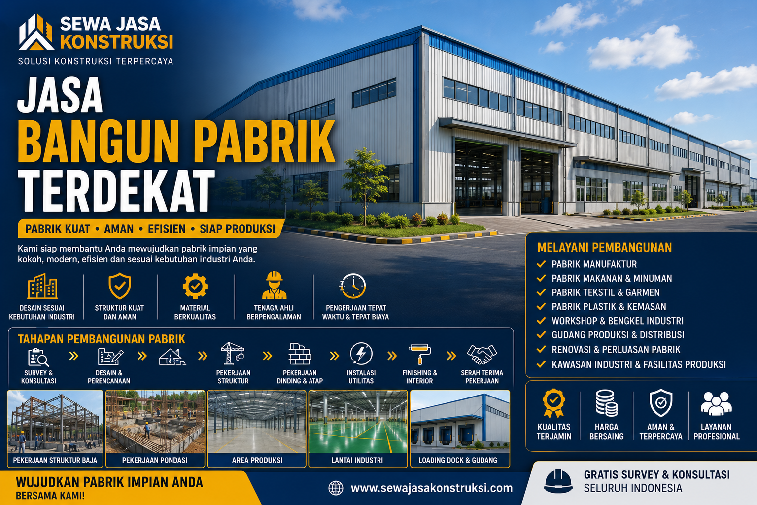 Jasa Bangun Pabrik Terdekat Kontraktor Profesional untuk Pabrik Modern, Kokoh & Efisien