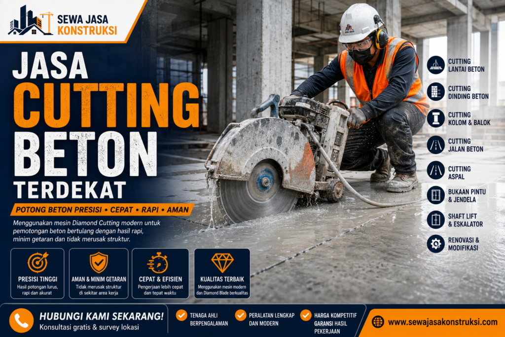 Jasa Cutting Beton Terdekat Jasa Potong Beton Profesional, Presisi & Minim Getaran