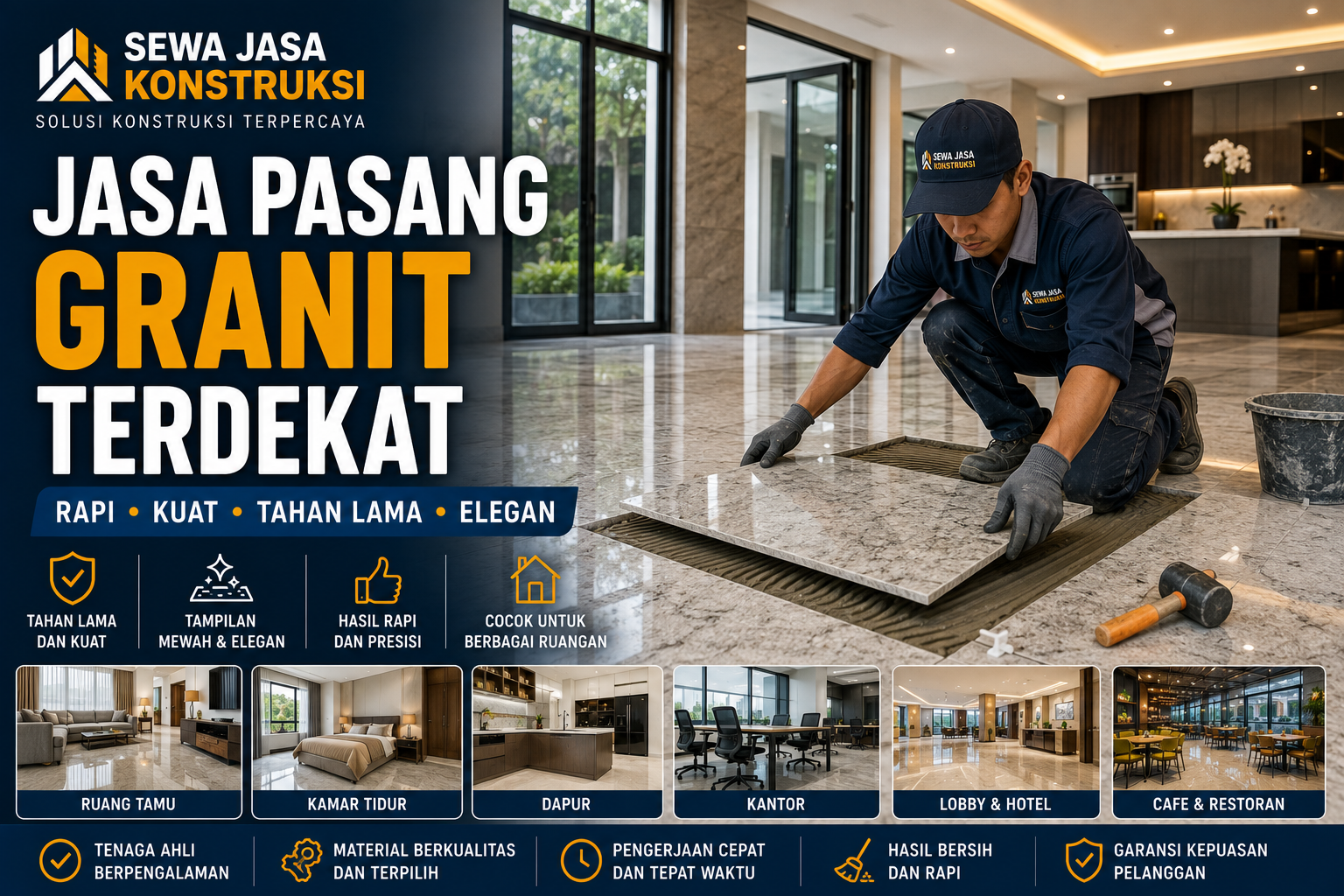 Jasa Pasang Granit Terdekat Profesional untuk Rumah, Kantor, Ruko & Bangunan Komersial