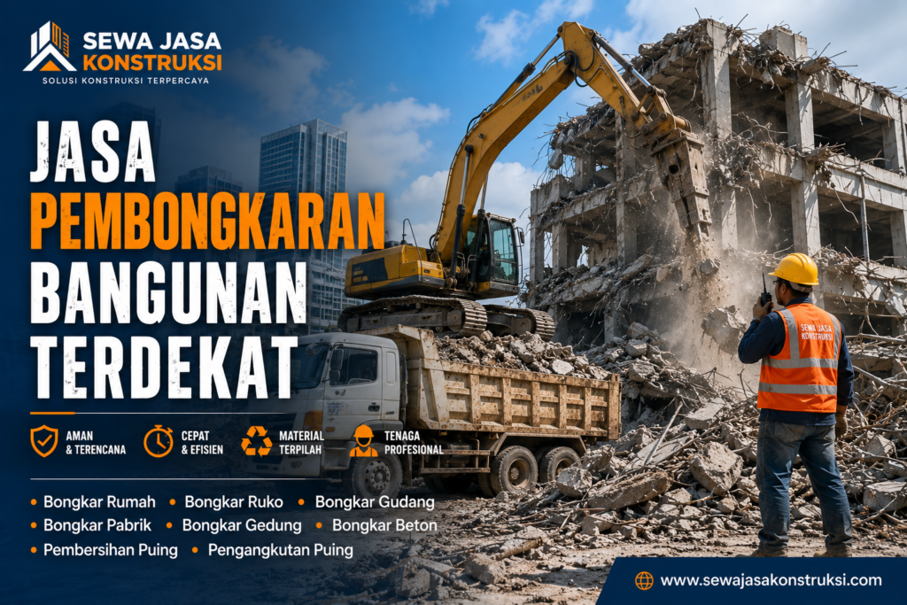 Jasa Pembongkaran Bangunan Terdekat Jasa Bongkar Rumah, Gedung, Ruko & Pabrik Profesional