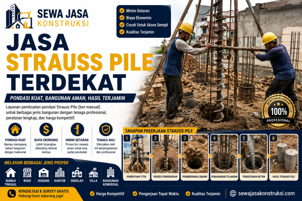 Jasa Strauss Pile Terdekat Pondasi Strauss Pile Profesional untuk Rumah & Bangunan