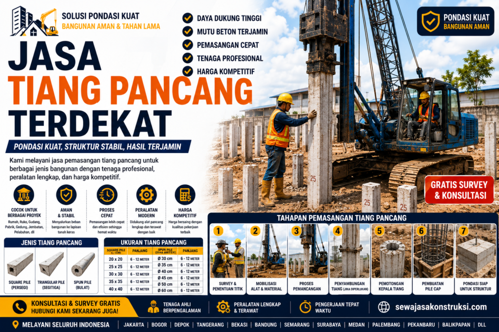 Jasa Tiang Pancang Terdekat Jasa Pemasangan Square Pile & Square Pile