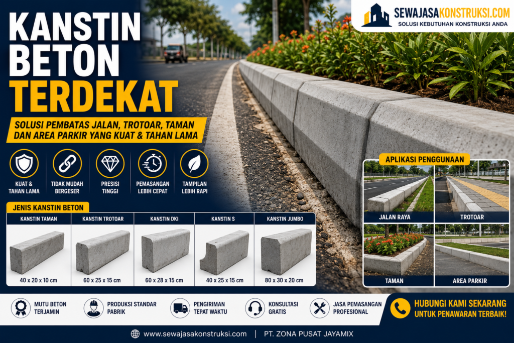 Kanstin Beton Terdekat – Supplier Kanstin Beton Precast Berkualitas untuk Jalan, Trotoar & Taman