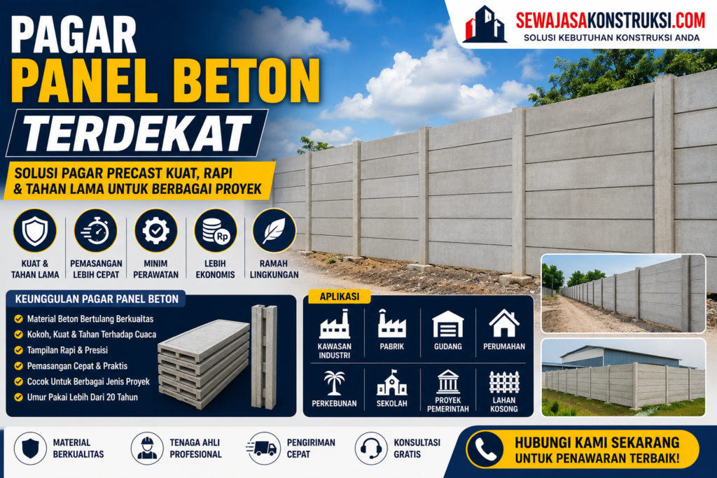 Pagar Panel Beton Terdekat – Solusi Pagar Precast Kuat, Rapi & Tahan Lama