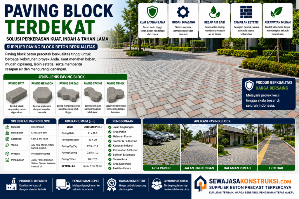 Paving Block Terdekat Supplier Paving Block Beton Berkualitas