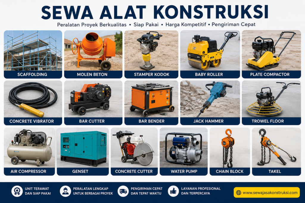 Sewa Alat Konstruksi Lengkap untuk Berbagai Kebutuhan Proyek