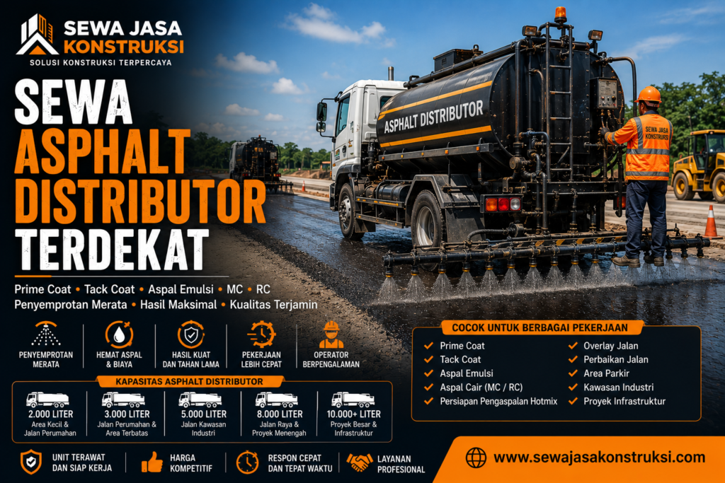 Sewa Asphalt Distributor Terdekat Rental Asphalt Distributor Profesional untuk Prime Coat & Tack Coat