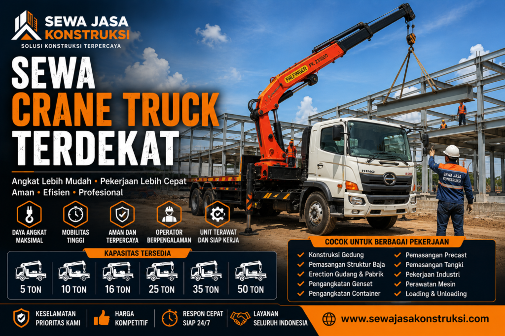 Sewa Crane Truck Terdekat Rental Truck Crane Profesional untuk Proyek Konstruksi & Industri