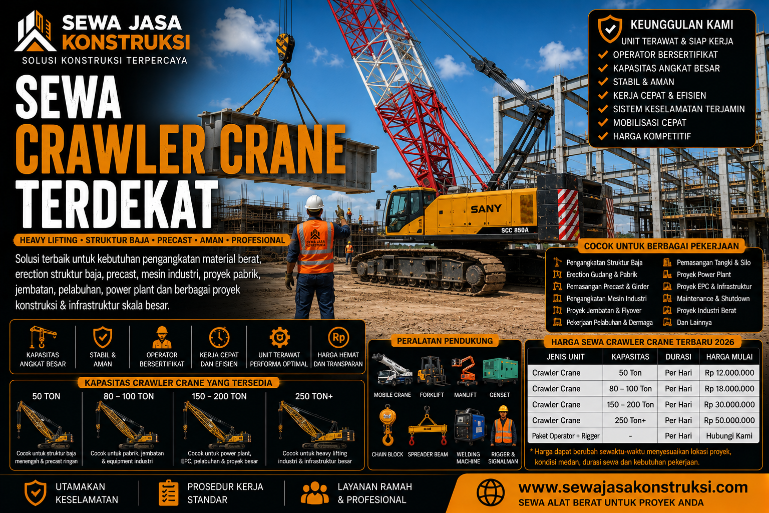 Sewa Crawler Crane
