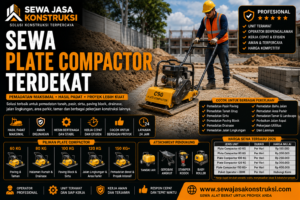 Sewa Plate Compactor Terdekat Rental Plate Compactor Profesional untuk Pemadatan Tanah, Pasir & Paving Block