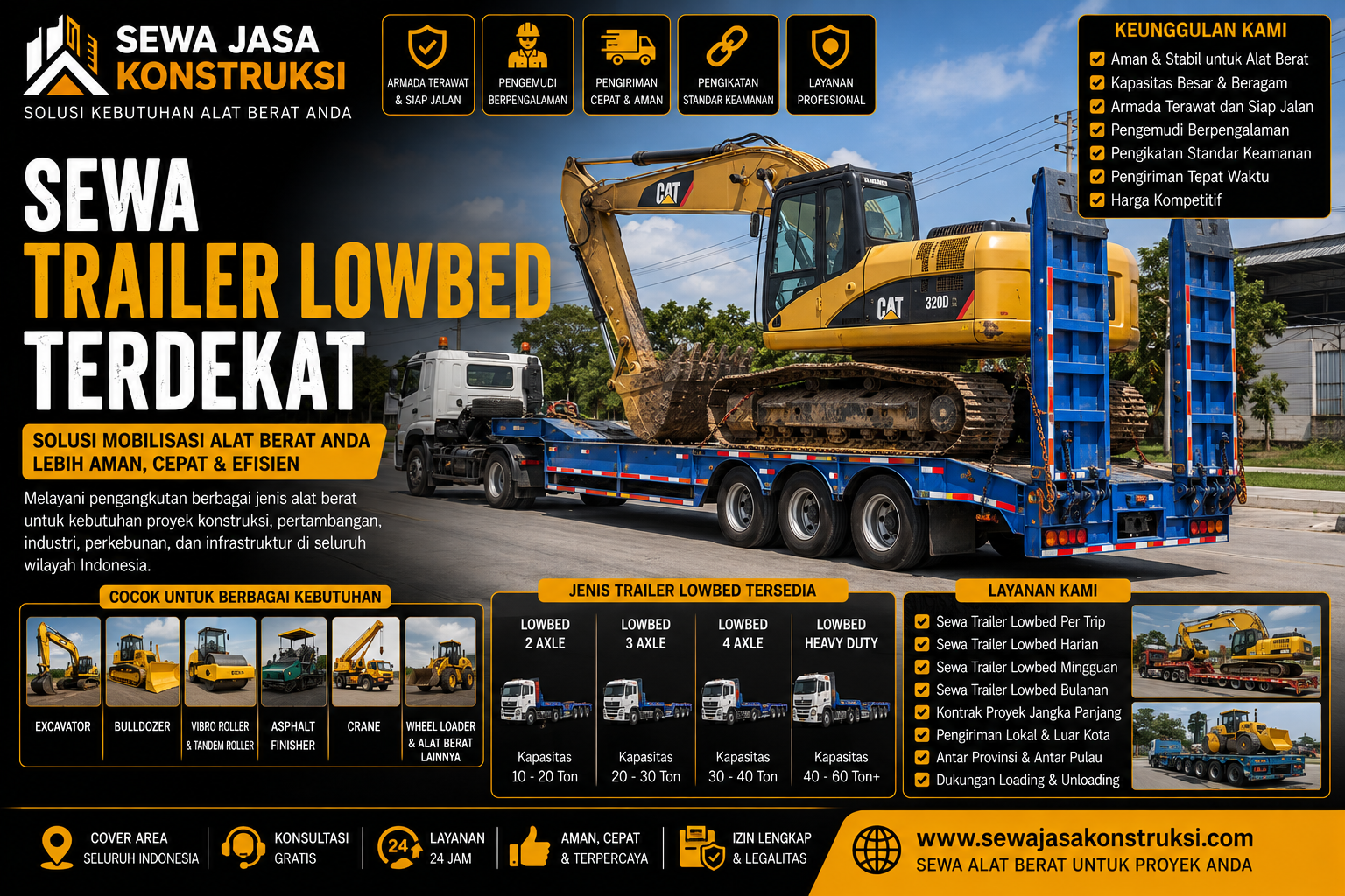 Sewa Trailer Lowbed