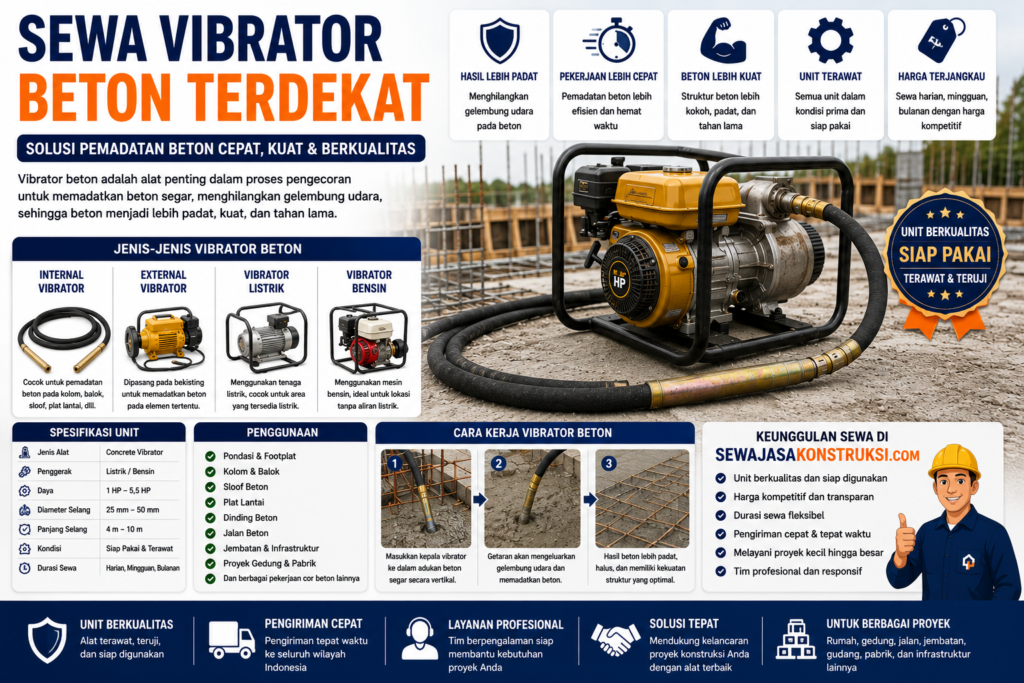 Sewa Vibrator Beton Terdekat Rental Vibrator Beton Profesional & Harga Terjangkau