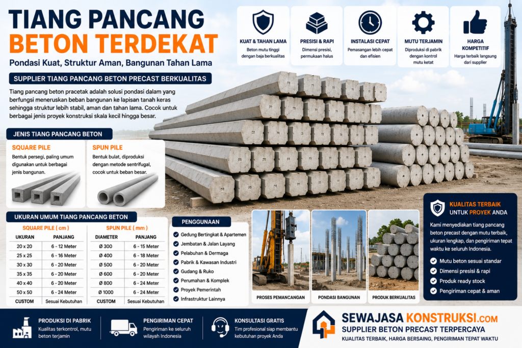 Tiang Pancang Beton Terdekat Supplier Tiang Pancang Beton Precast Berkualitas