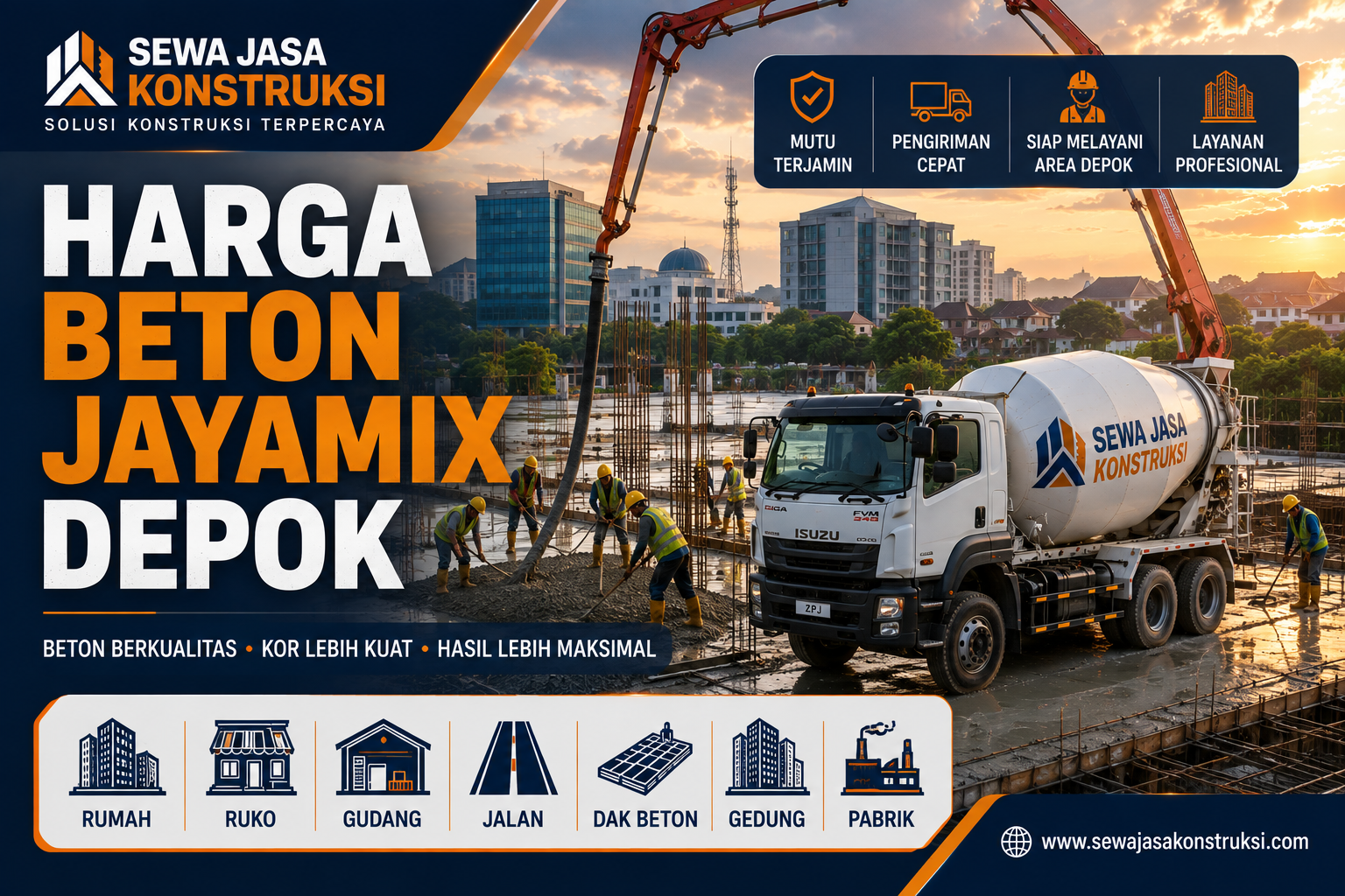 Harga Beton Jayamix Depok Terbaru 2026 | Ready Mix Per M3