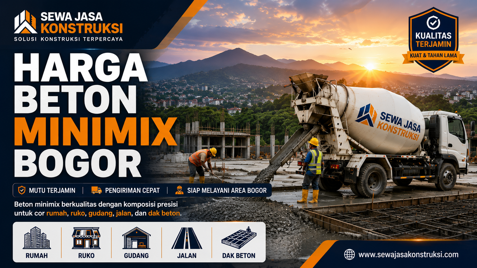 Harga Beton Minimix Bogor Terdekat 2026 | Cor Gang Sempit