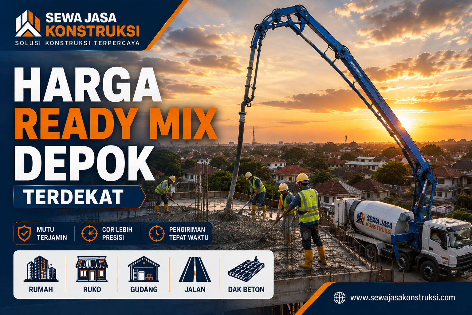 Harga Ready Mix Depok Terdekat 2026 | Beton Cor Per M3