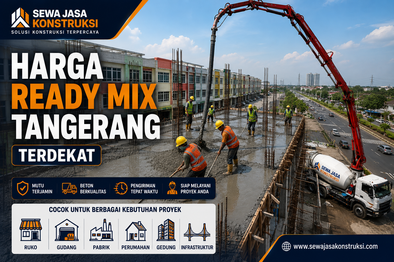 Harga Ready Mix Tangerang Terdekat 2026 | Beton Cor Per M3