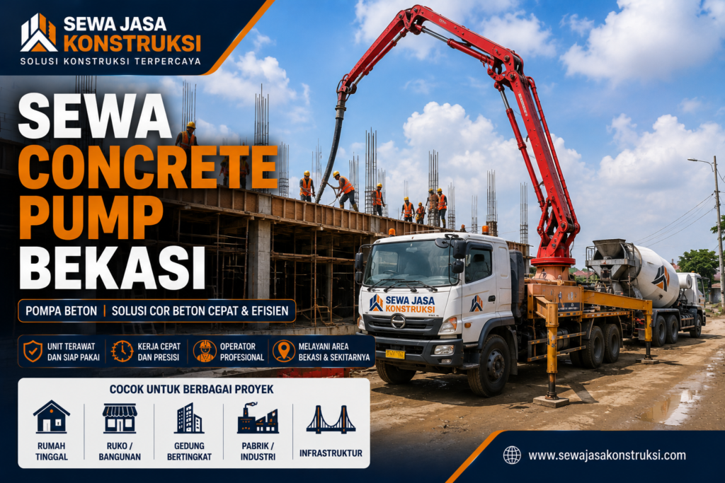 Sewa Concrete Pump Bekasi Terdekat 2026 | Semua Tipe