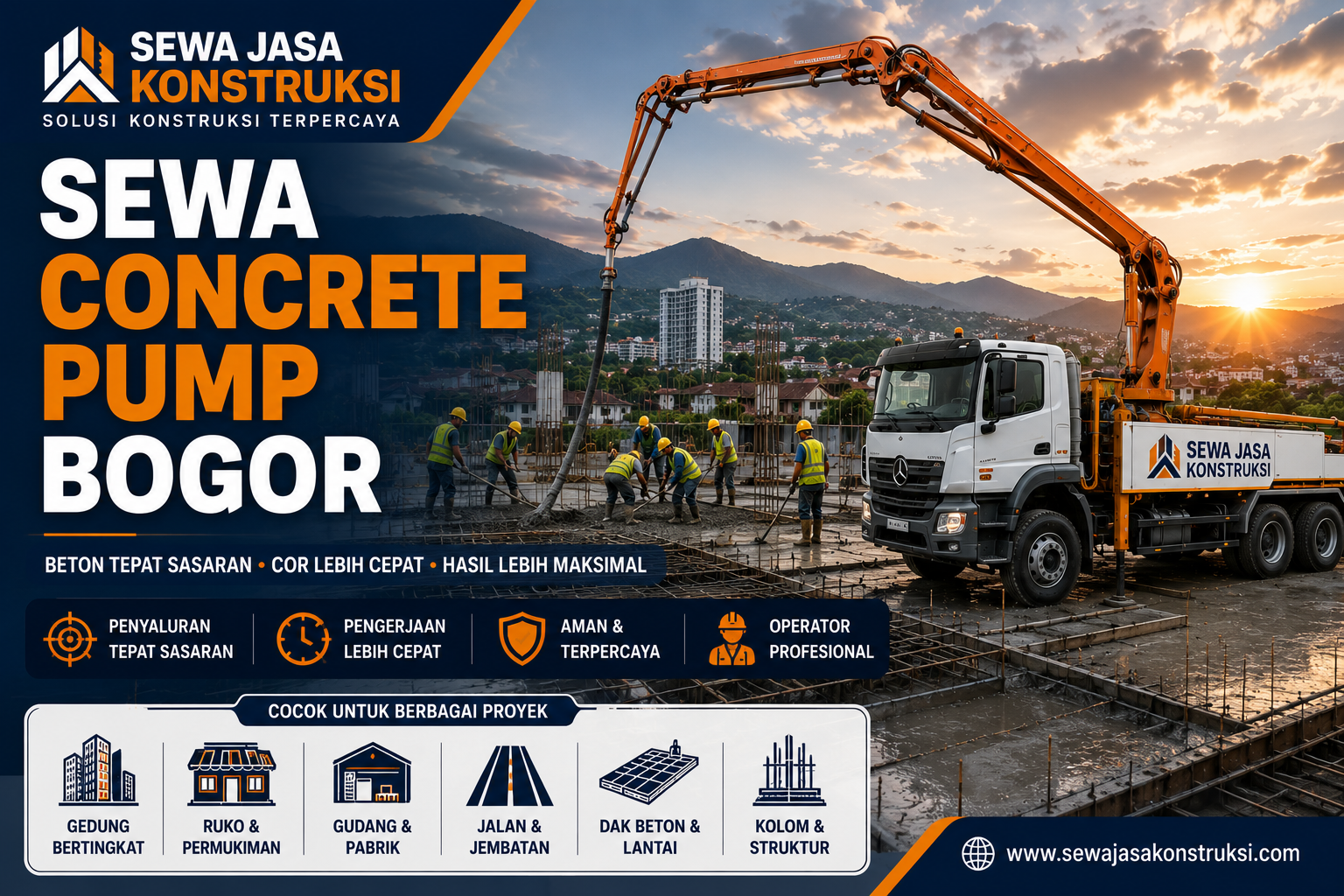 Sewa Concrete Pump Bogor Terdekat 2026 | Pilihan Lengkap